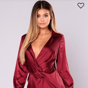 red satin dress